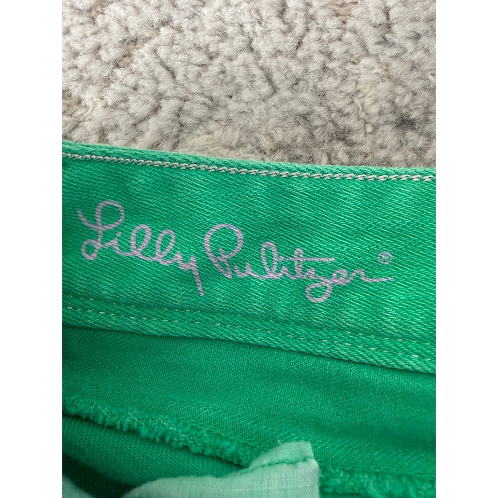 Lilly Pulitzer Size 0 Worth Straight Leg Denim Jeans Green‎ Womens - Picture 9 of 14